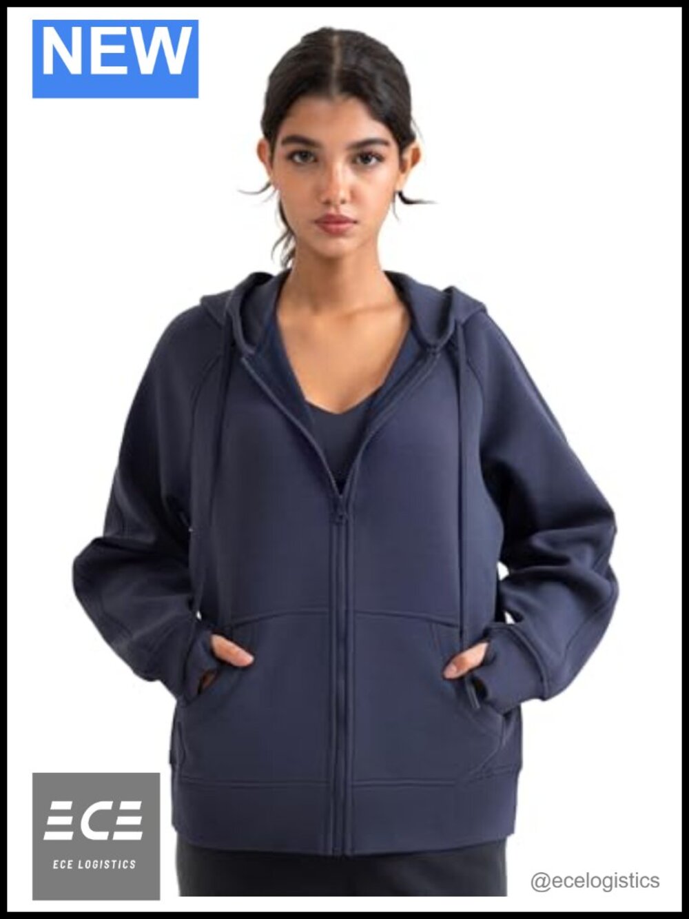 Velvra Modal Fleece Pullover Hoodie Oversized Kangaroo Pocket Thumb Holes